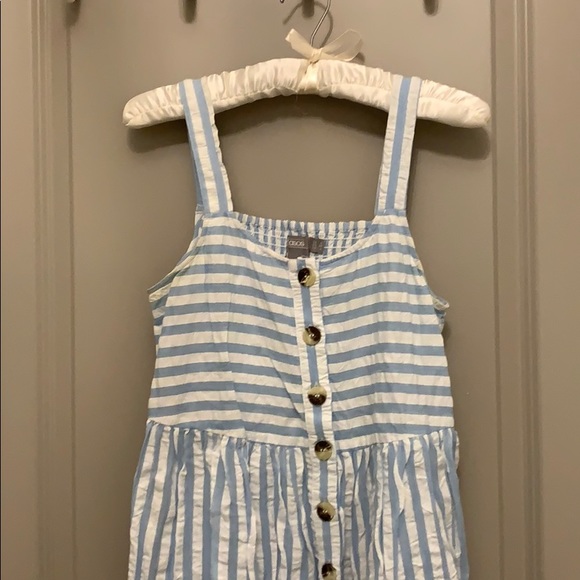 Asos blue and white striped midi dress size 2 - Picture 7 of 8